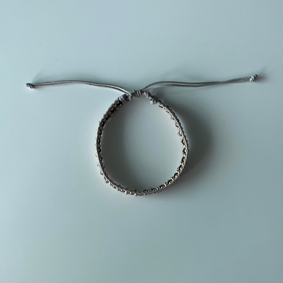 Bracelet - grey & black cord + beads sliding knot - Picture 4 of 6